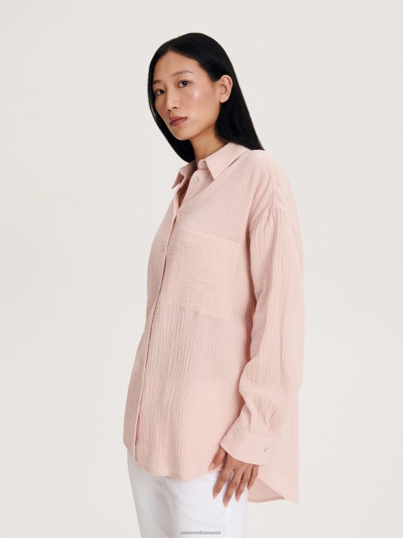 roz pastel Reserved femei îmbrăcăminte cămașă din bumbac 648HZ199