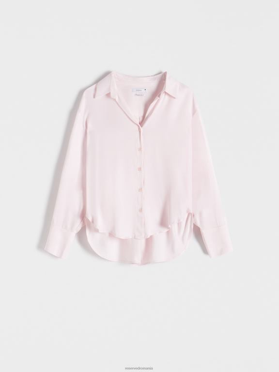 roz pastel Reserved femei îmbrăcăminte cămașă din viscoză 648HZ129