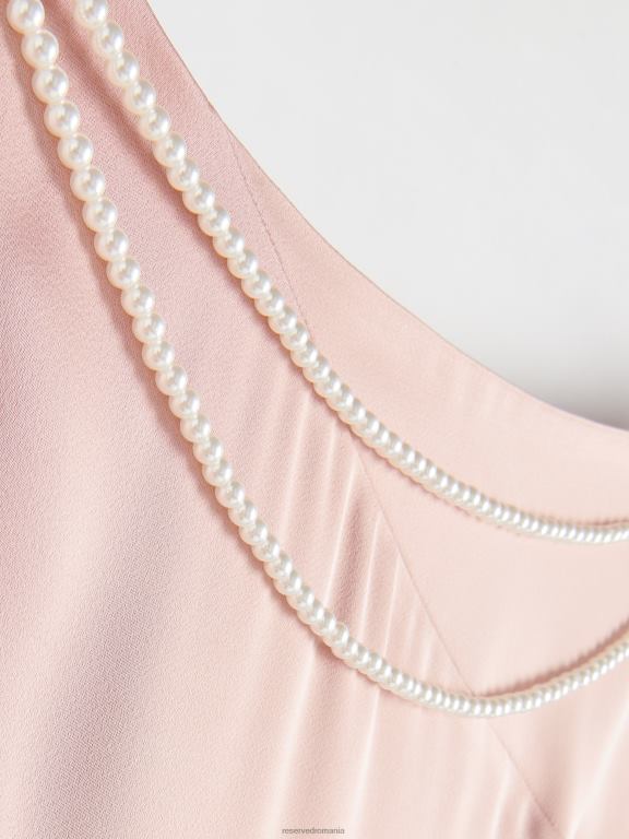 roz pastel Reserved femei îmbrăcăminte fusta cu margele decorative sidefate 648HZ840