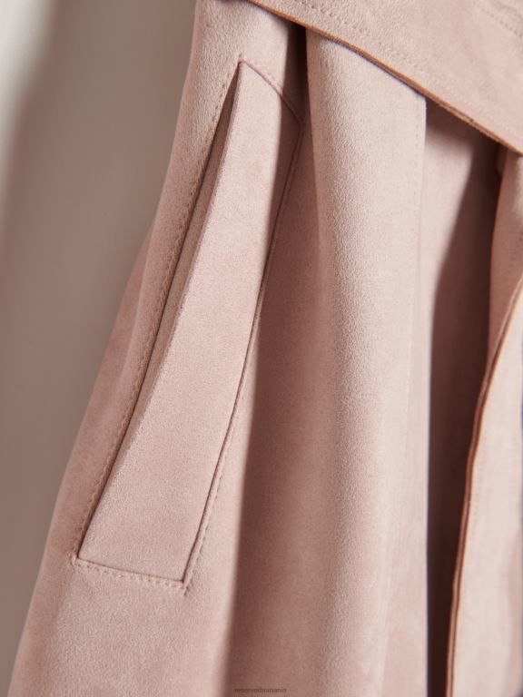 roz pastel Reserved femei îmbrăcăminte palton din piele intoarsa artificiala 648HZ867