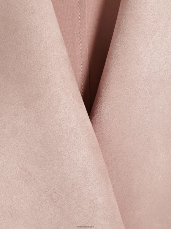 roz pastel Reserved femei îmbrăcăminte palton din piele intoarsa artificiala 648HZ867