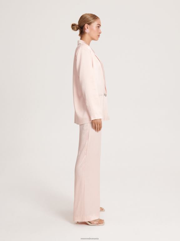 roz pastel Reserved femei îmbrăcăminte pantaloni din vascoza 648HZ693