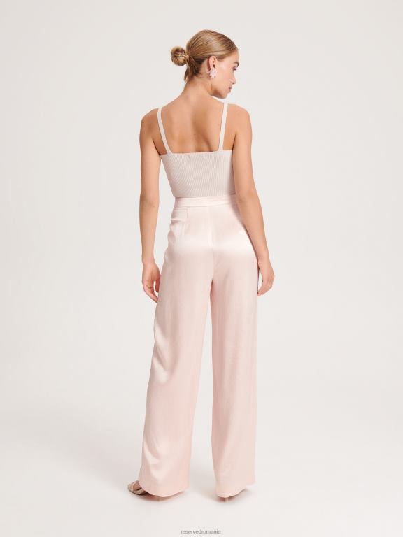 roz pastel Reserved femei îmbrăcăminte pantaloni din vascoza 648HZ693