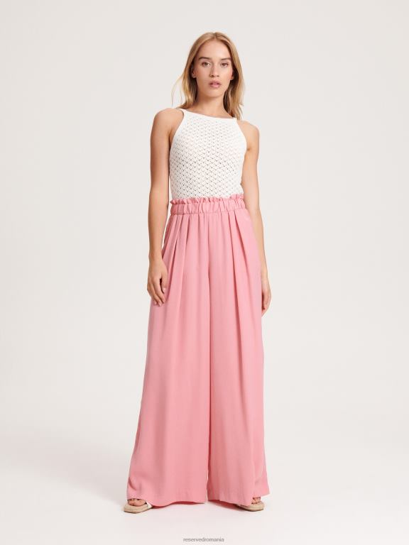 roz pastel Reserved femei îmbrăcăminte pantaloni palazzo 648HZ690