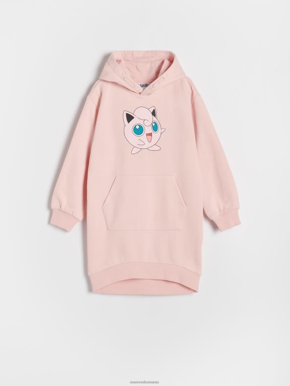 roz pastel Reserved fetelor îmbrăcăminte hanorac pokemon 648HZ1911