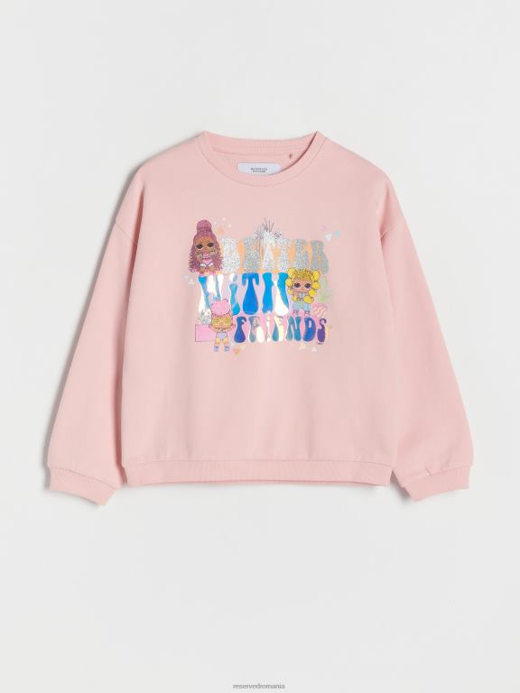 roz pastel Reserved fetelor îmbrăcăminte laugh out loud hanorac surpriză din bumbac 648HZ1739