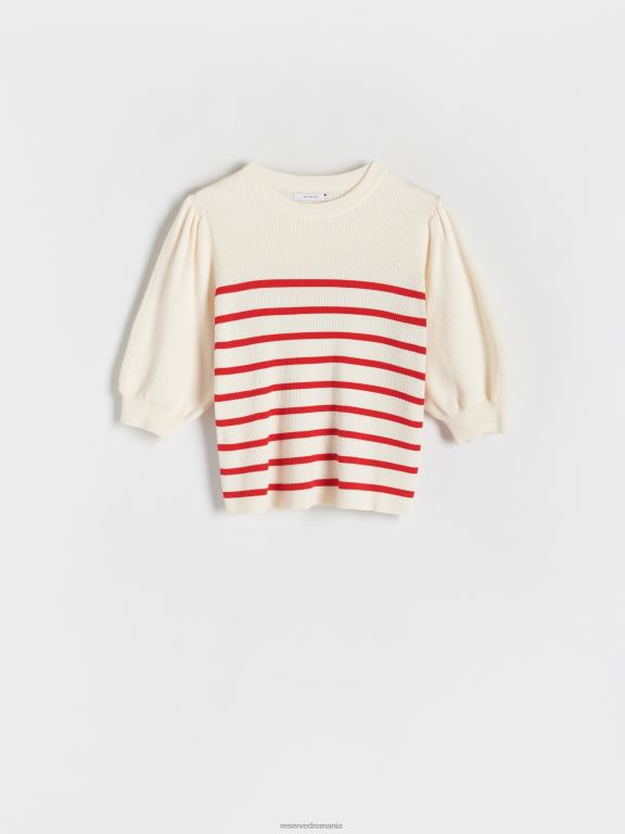 roșu Reserved femei îmbrăcăminte bluză cu mâneci bufante 648HZ280