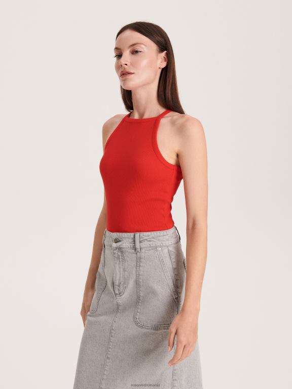 roșu Reserved femei îmbrăcăminte corp din jerseu tricot în coastă 648HZ499