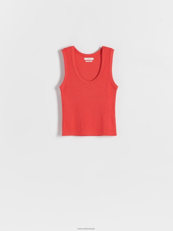roșu Reserved femei îmbrăcăminte top din amestec de viscoza 648HZ494