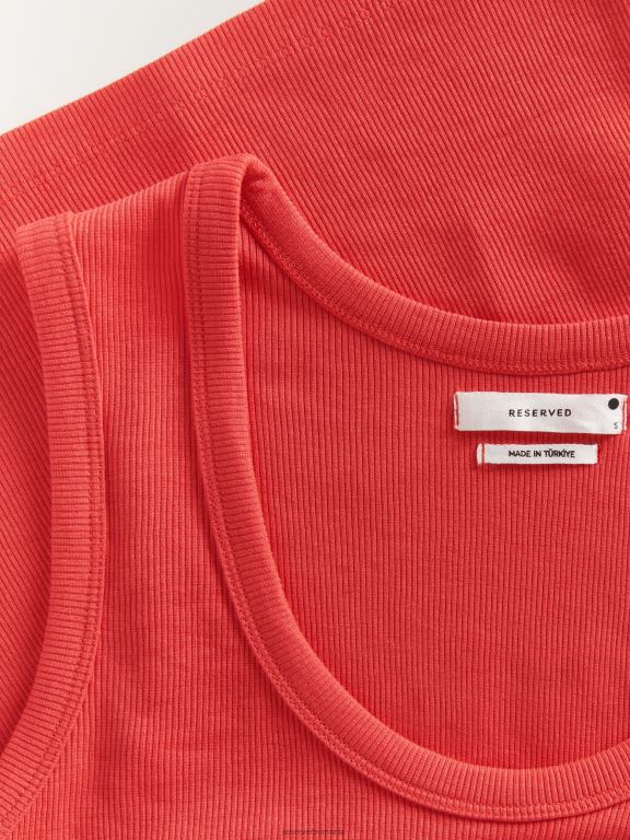 roșu Reserved femei îmbrăcăminte top din amestec de viscoza 648HZ494