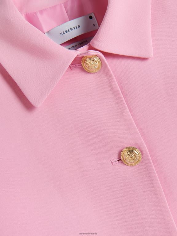 trandafir prăfuit Reserved femei îmbrăcăminte blazer cu nasturi decorativi 648HZ71