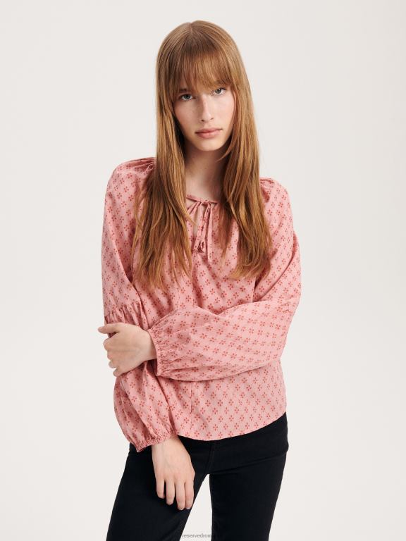 trandafir prăfuit Reserved femei îmbrăcăminte bluză cu inserții cu model 648HZ161