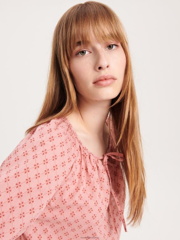 trandafir prăfuit Reserved femei îmbrăcăminte bluză cu inserții cu model 648HZ161