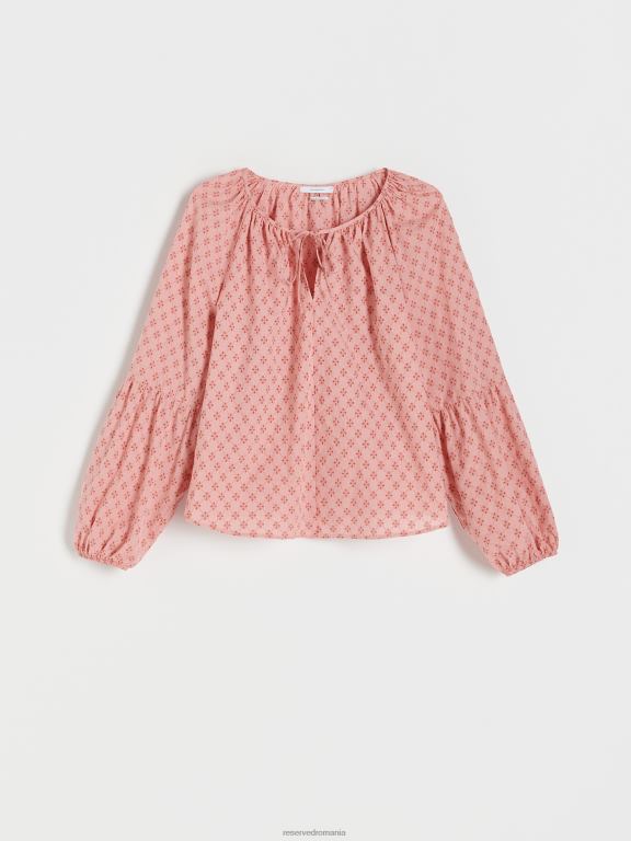 trandafir prăfuit Reserved femei îmbrăcăminte bluză cu inserții cu model 648HZ161