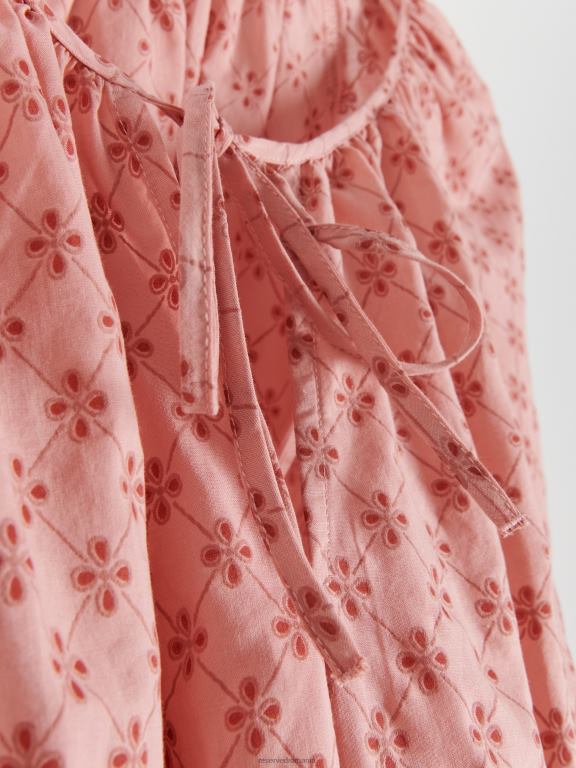 trandafir prăfuit Reserved femei îmbrăcăminte bluză cu inserții cu model 648HZ161