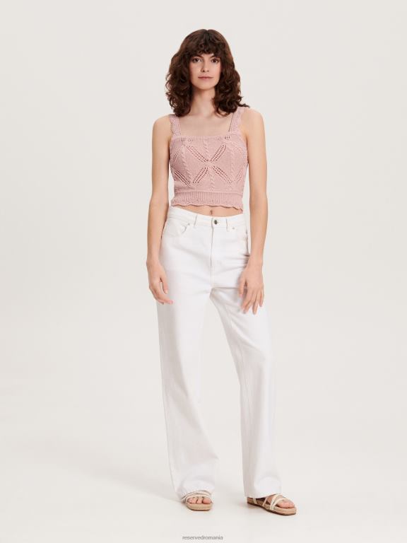 trandafir prăfuit Reserved femei îmbrăcăminte bluză cu model ajurat 648HZ347