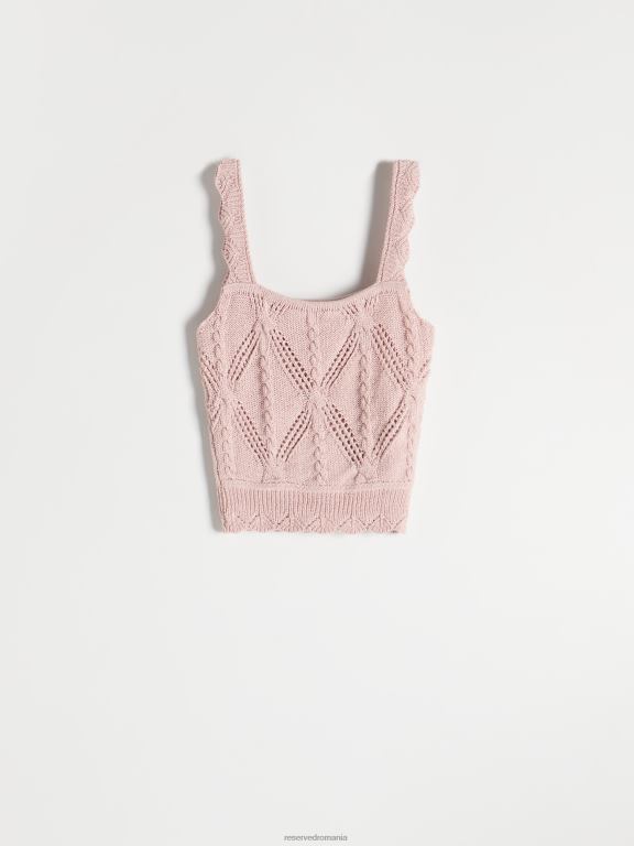 trandafir prăfuit Reserved femei îmbrăcăminte bluză cu model ajurat 648HZ347