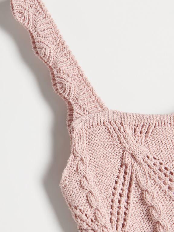 trandafir prăfuit Reserved femei îmbrăcăminte bluză cu model ajurat 648HZ347