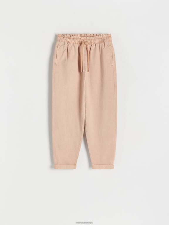 trandafir prăfuit Reserved femei îmbrăcăminte pantaloni cu design paperbag 648HZ699