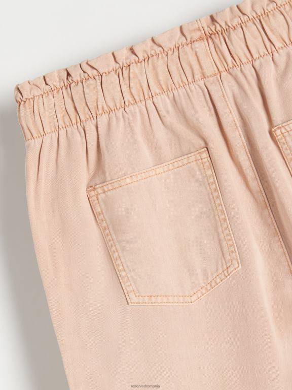 trandafir prăfuit Reserved femei îmbrăcăminte pantaloni cu design paperbag 648HZ699