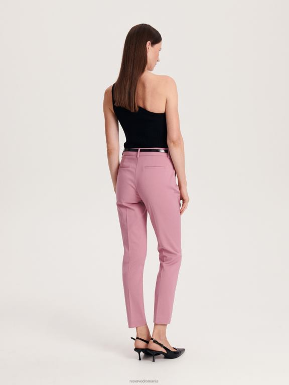 trandafir prăfuit Reserved femei îmbrăcăminte pantaloni de tigara cu centura 648HZ657