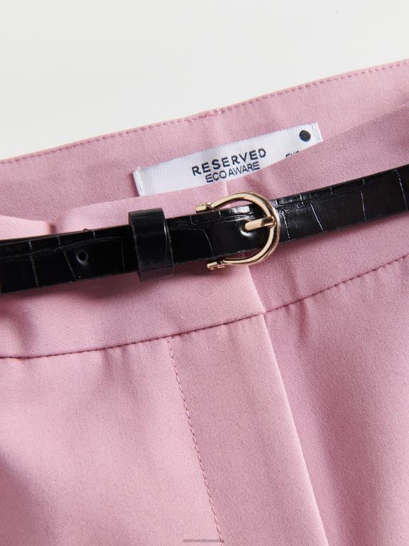 trandafir prăfuit Reserved femei îmbrăcăminte pantaloni de tigara cu centura 648HZ657