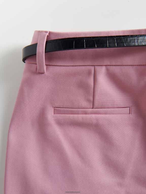 trandafir prăfuit Reserved femei îmbrăcăminte pantaloni de tigara cu centura 648HZ657