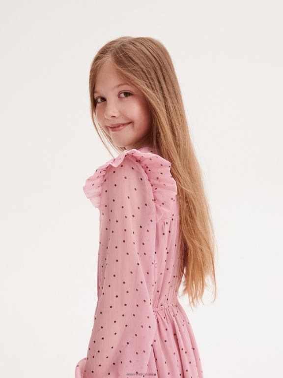 trandafir prăfuit Reserved fetelor îmbrăcăminte rochie cu model fin 648HZ1937