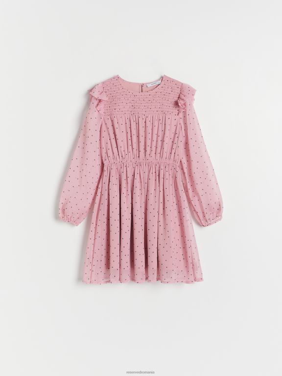 trandafir prăfuit Reserved fetelor îmbrăcăminte rochie cu model fin 648HZ1937