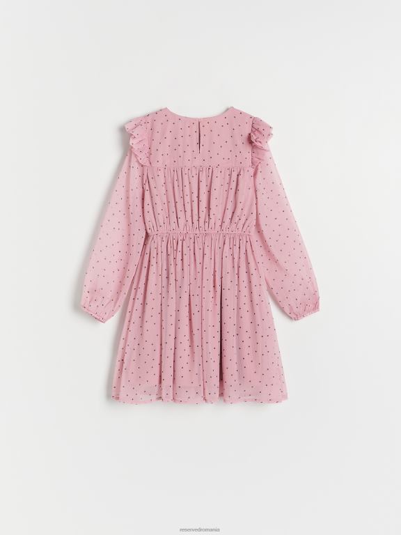 trandafir prăfuit Reserved fetelor îmbrăcăminte rochie cu model fin 648HZ1937