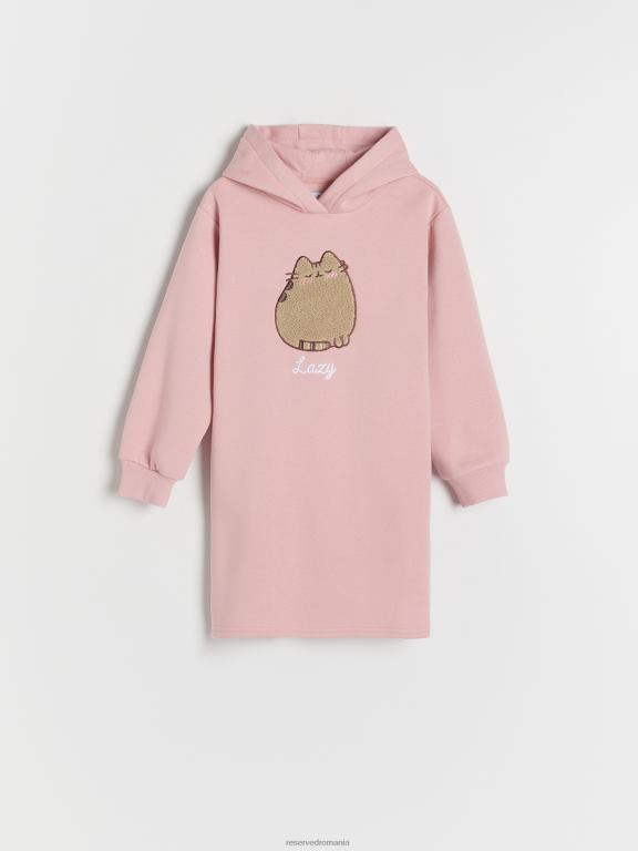 trandafir prăfuit Reserved fetelor îmbrăcăminte rochie din jerse pusheen 648HZ1875