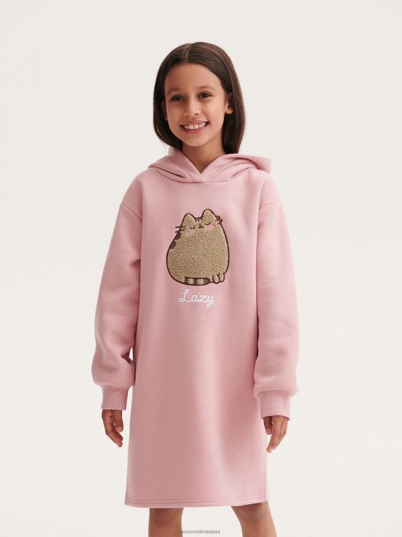 trandafir prăfuit Reserved fetelor îmbrăcăminte rochie din jerse pusheen 648HZ1875