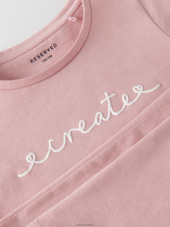 trandafir prăfuit Reserved fetelor îmbrăcăminte tricou cu imprimeu 648HZ1804