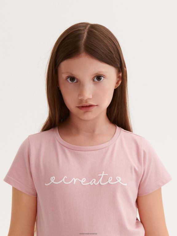 trandafir prăfuit Reserved fetelor îmbrăcăminte tricou cu imprimeu 648HZ1936