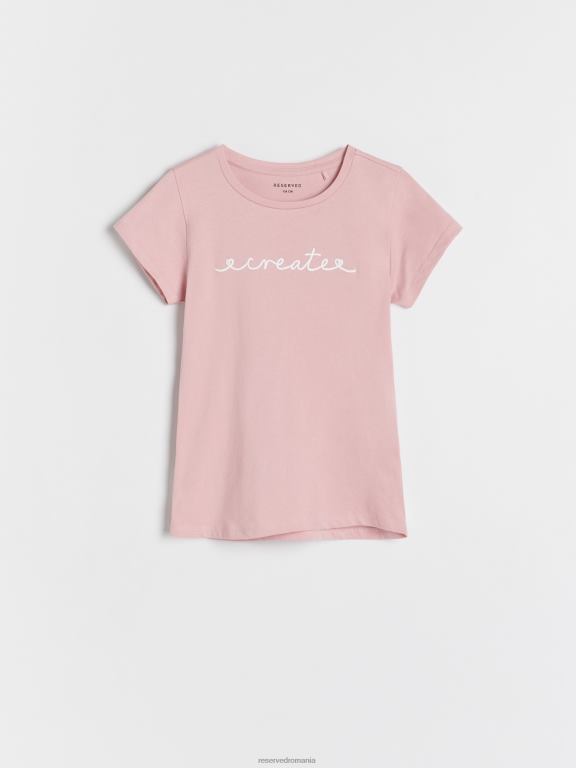 trandafir prăfuit Reserved fetelor îmbrăcăminte tricou cu imprimeu 648HZ1936