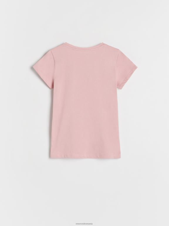 trandafir prăfuit Reserved fetelor îmbrăcăminte tricou cu imprimeu 648HZ1936