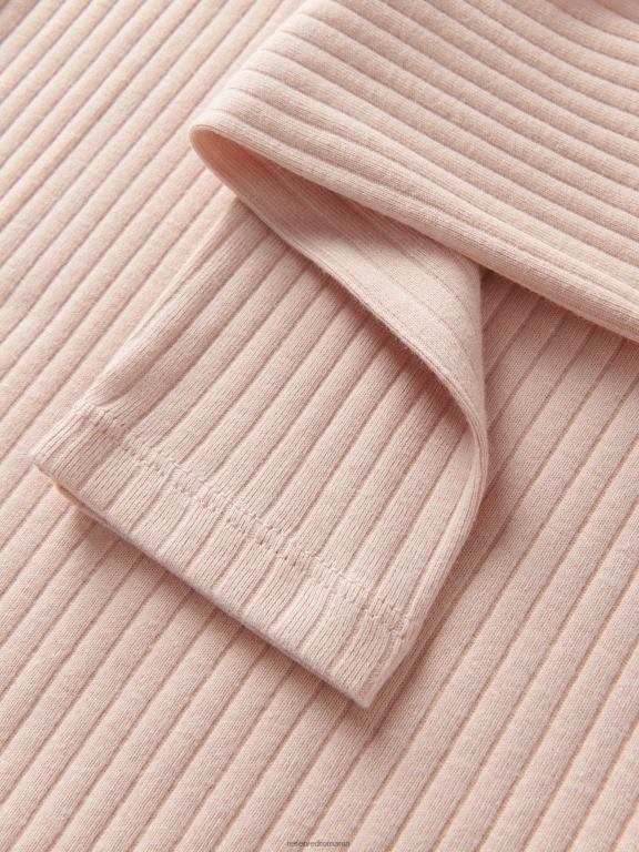 trandafir prăfuit Reserved fetelor îmbrăcăminte tricou cu mânecă lungă din tricot în coastă 648HZ1843