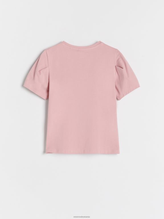 trandafir prăfuit Reserved fetelor îmbrăcăminte tricou din bumbac 648HZ1723