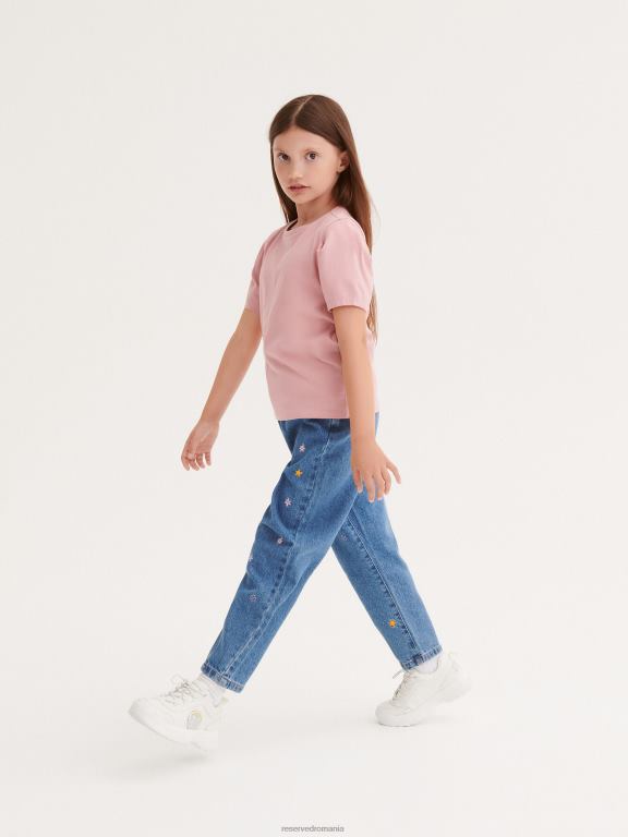 trandafir prăfuit Reserved fetelor îmbrăcăminte tricou din bumbac 648HZ1723