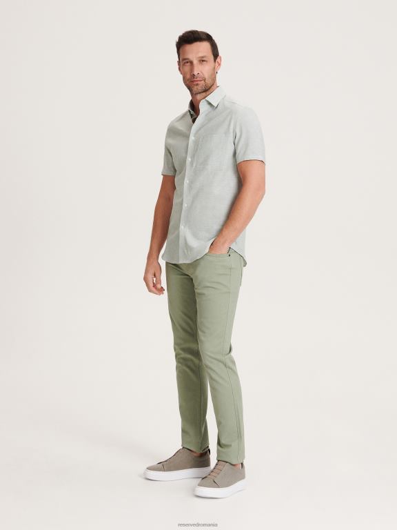 turcoaz deschis Reserved bărbați îmbrăcăminte pantaloni din bumbac slim fit 648HZ1130