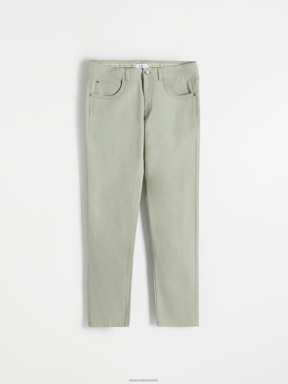 turcoaz deschis Reserved bărbați îmbrăcăminte pantaloni din bumbac slim fit 648HZ1130