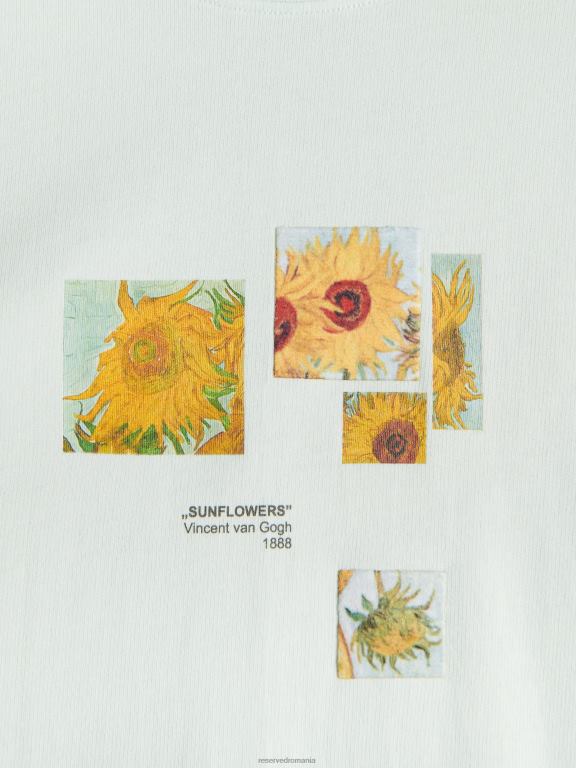 turcoaz pal Reserved bărbați îmbrăcăminte tricou nou regular cu imprimeu 648HZ1254