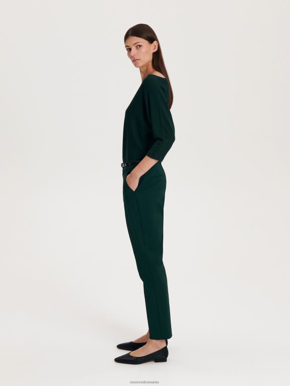 turcoaz închis Reserved femei îmbrăcăminte pantaloni de tigara cu centura 648HZ668