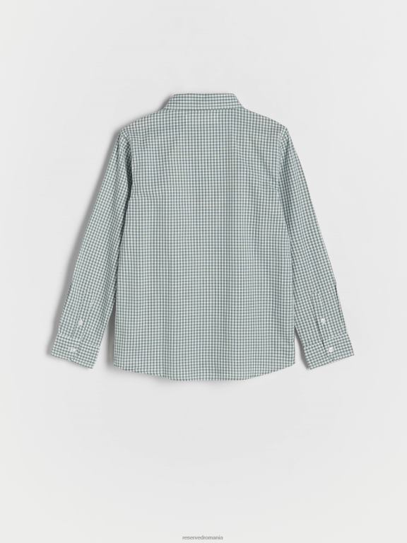 verde Reserved băieți îmbrăcăminte cămașă din bumbac cu carouri 648HZ2059