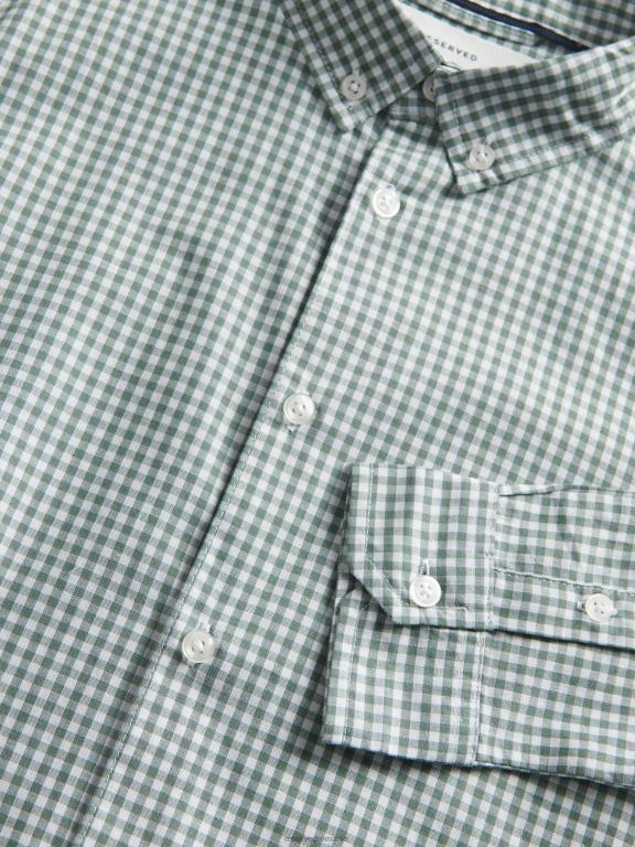 verde Reserved băieți îmbrăcăminte cămașă din bumbac cu carouri 648HZ2059