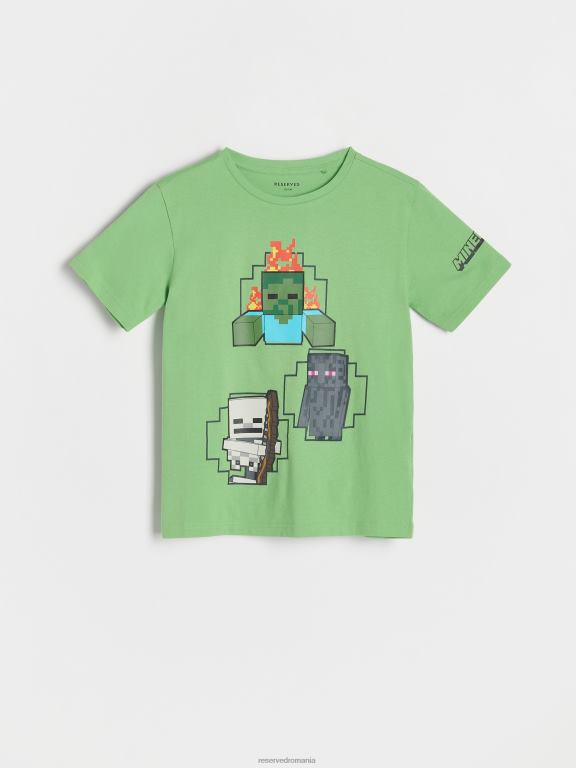 verde Reserved băieți îmbrăcăminte tricou supradimensionat minecraft 648HZ2084