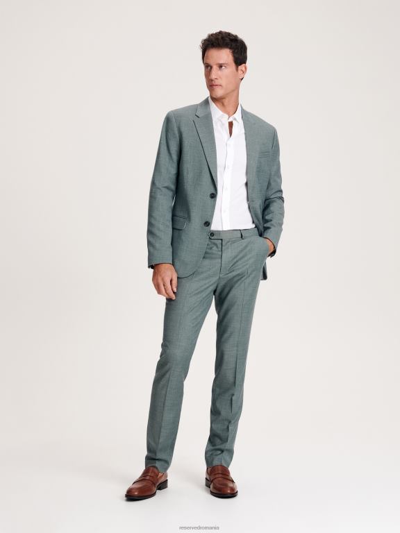 verde Reserved bărbați îmbrăcăminte pantaloni slim cu pliu presat 648HZ1133