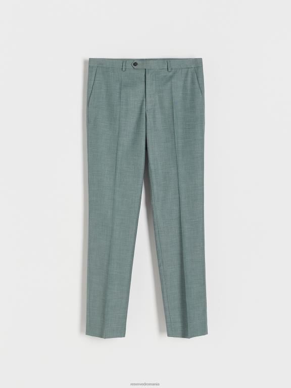 verde Reserved bărbați îmbrăcăminte pantaloni slim cu pliu presat 648HZ1133