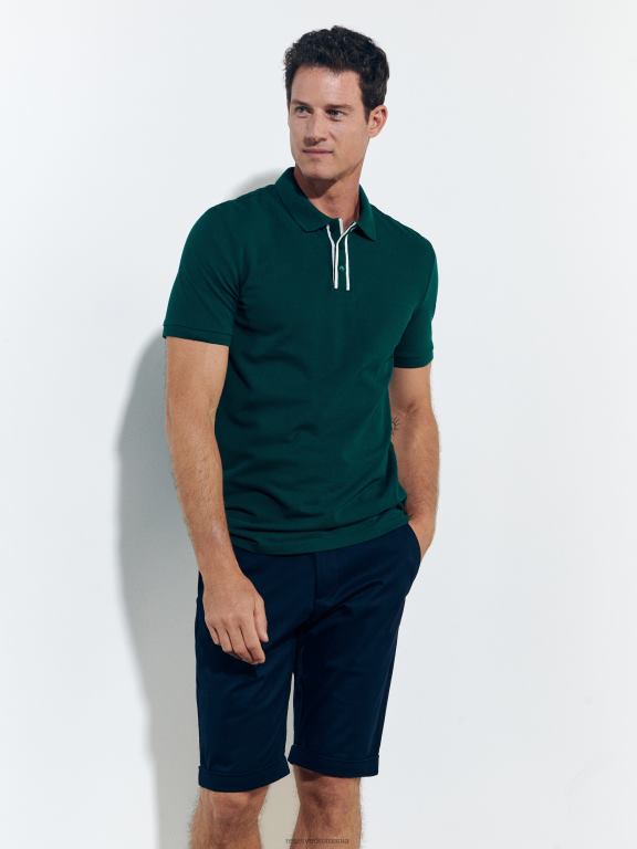 verde Reserved bărbați îmbrăcăminte tricou polo cu talie regulată 648HZ1082