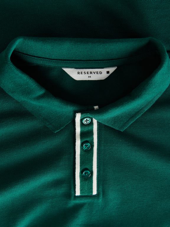 verde Reserved bărbați îmbrăcăminte tricou polo cu talie regulată 648HZ1082